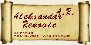 Aleksandar Remović vizit kartica